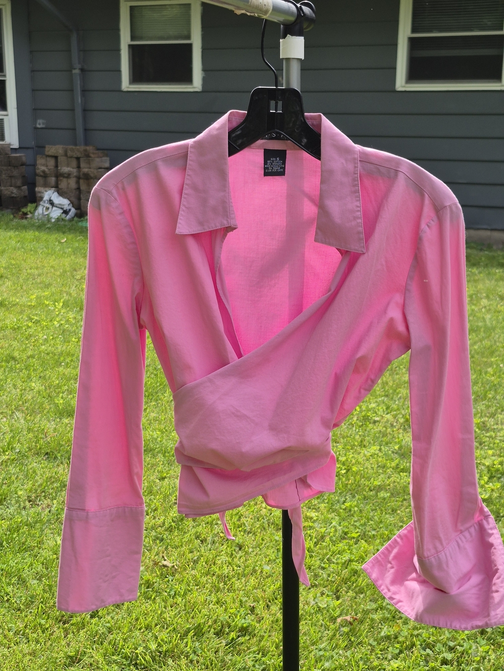 VINTAGE 90's A.S.A.P. Pink Wrap Crop Top-S